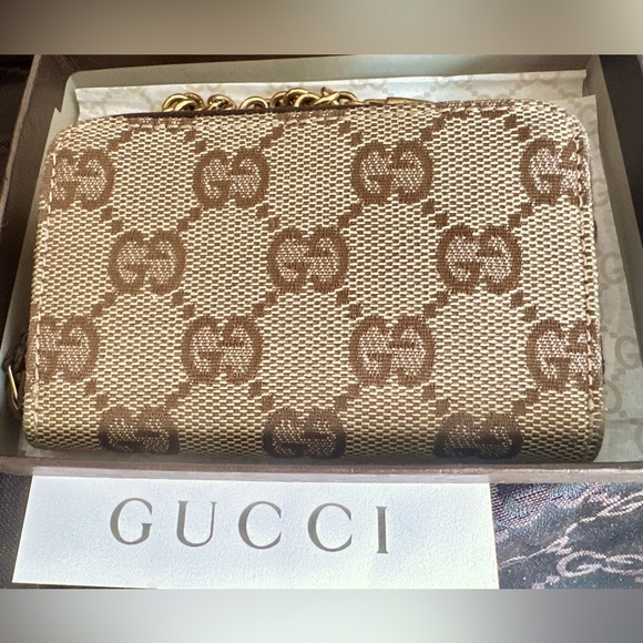 Gucci GG Canvas w Leather Micro Mini Chain Pouch Bag - Picture 7 of 16